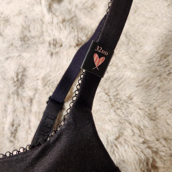 Victoria's Secret Black Floral Lace Body By Victoria Demi Bra 32DD - Picture 5 of 7